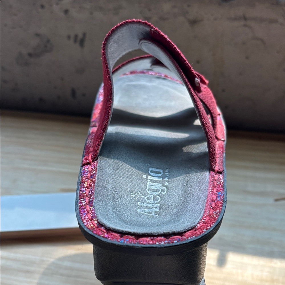 Alegria Women's Burgundy Sandals - Picture 3 of 4